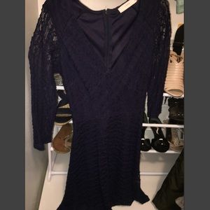 navy blue lace skater dress